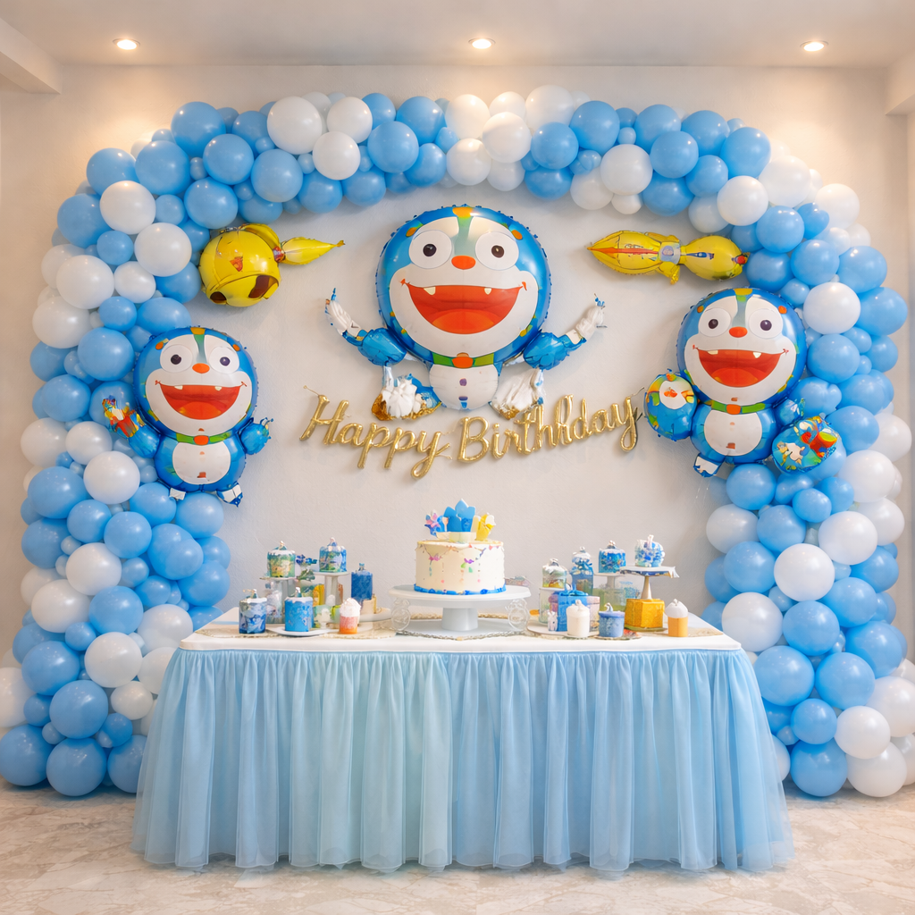 Doraemon Theme Birthday Decoration in Delhi