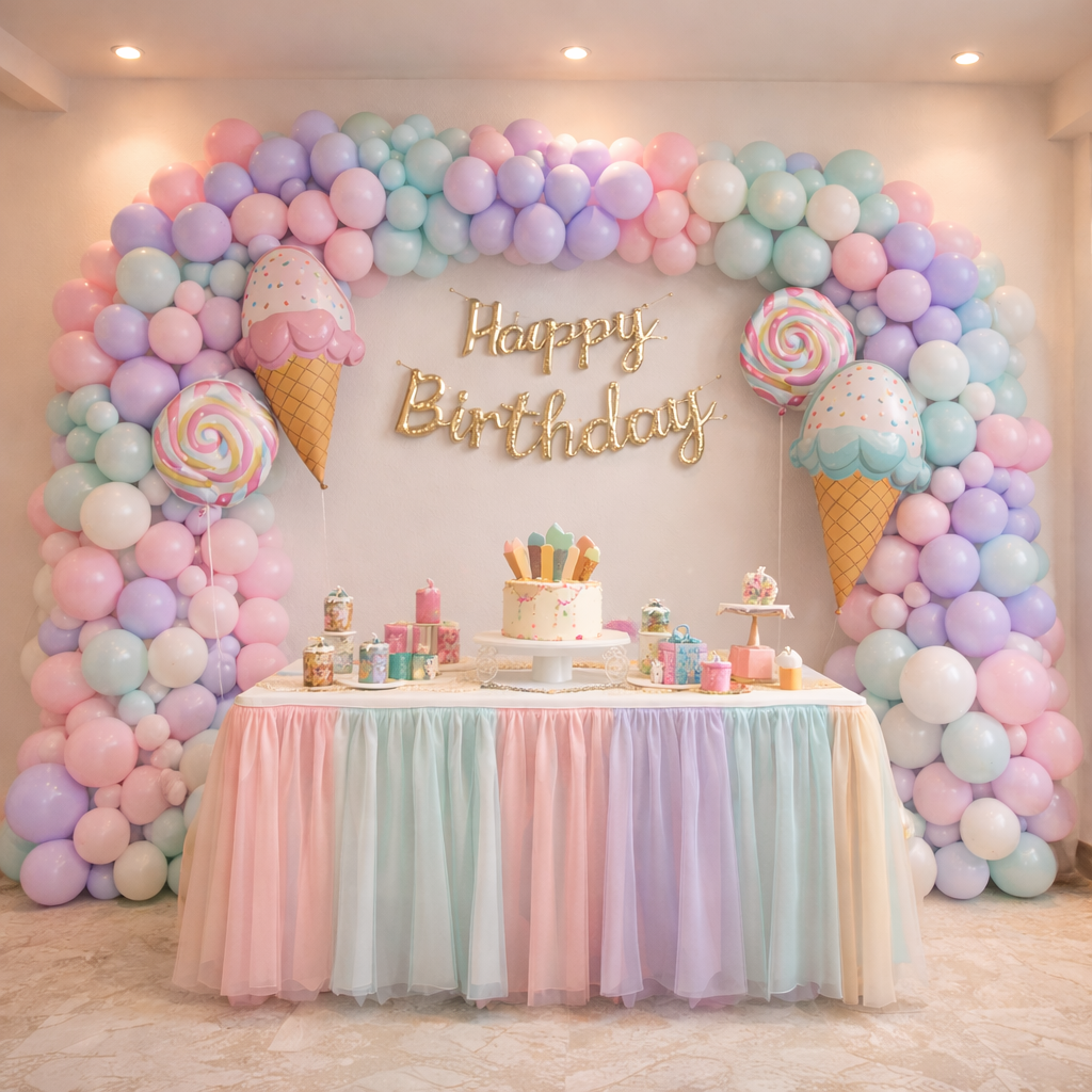 Ice-Cream Wonderland Birthday Decoration in Delhi